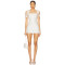 Fashionable Sweet Style White Lace Romper Romantic Bow Tie Shoulder Straps Mini Dress