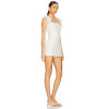 Fashionable Sweet Style White Lace Romper Romantic Bow Tie Shoulder Straps Mini Dress