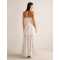 Elegant Bandeau Neckline Sleeveless Polka-Dot Print All Over High Waist Casual Dress