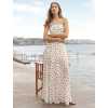 Elegant Bandeau Neckline Sleeveless Polka-Dot Print All Over High Waist Casual Dress