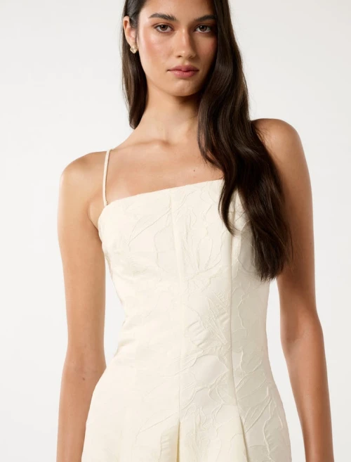 Sample Fashion Bandeau Neckline Sleeveless High Waist Solid Color Casual Dress