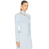 Ethereal Fluid Textured Cut out style Asymmetric hem Elegant Chic Delicate Woman's Blouses