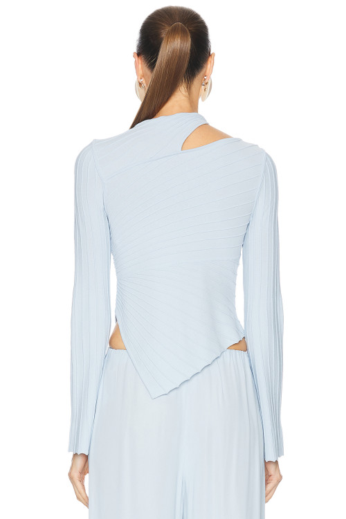 Ethereal Fluid Textured Cut out style Asymmetric hem Elegant Chic Delicate Woman's Blouses