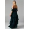 Elegant Off Shoulder Slim Tie At The Waist Tight Waist Solid Color Tiered Skirt