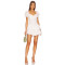 French Style SweetRomantic White Lace Puff Sleeves Tiered  Mini Dress