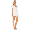 French Style SweetRomantic White Lace Puff Sleeves Tiered Mini Dress