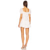 French Style SweetRomantic White Lace Puff Sleeves Tiered Mini Dress