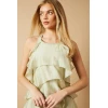 Elegant Halter-Neckline Sleeveless Cut Out High-Low Hemline Solid Color Dress