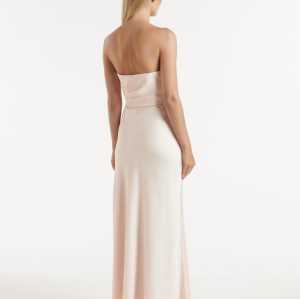 Sexy Elegant Bandeau Neckline Backless Ruffle Tight Waist Slip Party Dress