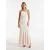 Sexy Elegant Bandeau Neckline Backless Ruffle Tight Waist Slip Party Dress
