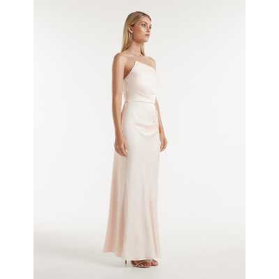 Sexy Elegant Bandeau Neckline Backless Ruffle Tight Waist Slip Party Dress