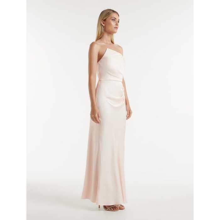 Sexy Elegant Bandeau Neckline Backless Ruffle Tight Waist Slip Party Dress