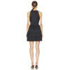 Stylish Elegant Halter Neck Pleated Black Dress Layered Mini Dress