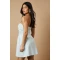 Elegant Sexy Sleeveless Backless Bandeau Neckline Ruffle Tight Waist Solid Colo Formal Dress