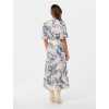 Custom Elegant V-Neckline Short Puff Sleeve Tie Waist Button-Through Front Casual Dress