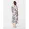 Custom Elegant V-Neckline Short Puff Sleeve Tie Waist Button-Through Front Casual Dress