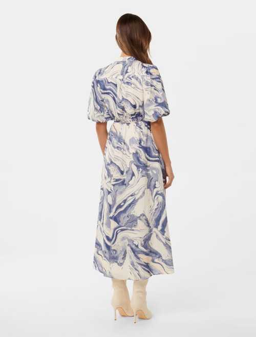 Custom Elegant V-Neckline Short Puff Sleeve Tie Waist Button-Through Front Casual Dress