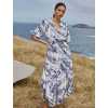 Custom Elegant V-Neckline Short Puff Sleeve Tie Waist Button-Through Front Casual Dress
