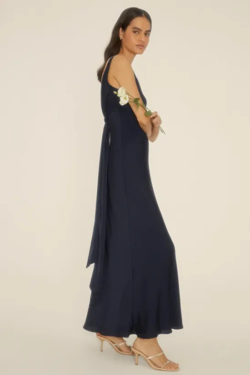 Sexy Luxury V-Neckline Sleeveless High Tight Waist Cut Out Solid Color Mature Dress