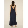 Sexy Luxury V-Neckline Sleeveless High Tight Waist Cut Out Solid Color Mature Dress