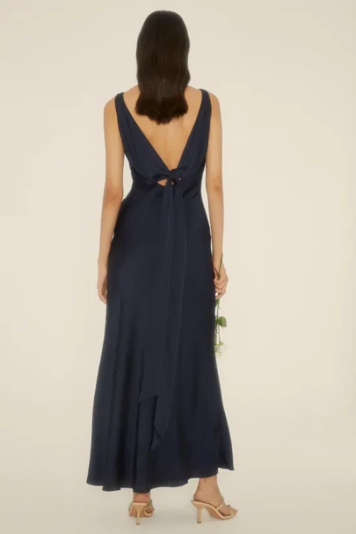Sexy Luxury V-Neckline Sleeveless High Tight Waist Cut Out Solid Color Mature Dress