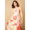 Sweat Elegant Halter-Neckline Sleeveless High Ruffle Tight Waist Floral Print Dress