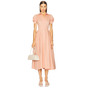 High quality Hot sale Light V neck Exquisite Casual Elegant Freedom Woman's Midi Dress