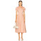 High quality Hot sale Light V neck Exquisite Casual Elegant Freedom Woman's Midi Dress