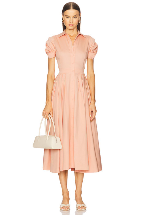 High quality Hot sale Light V neck Exquisite Casual Elegant Freedom Woman's Midi Dress