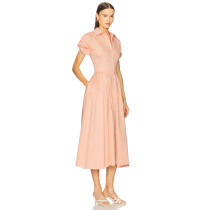 High quality Hot sale Light V neck Exquisite Casual Elegant Freedom Woman's Midi Dress