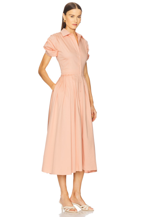 High quality Hot sale Light V neck Exquisite Casual Elegant Freedom Woman's Midi Dress