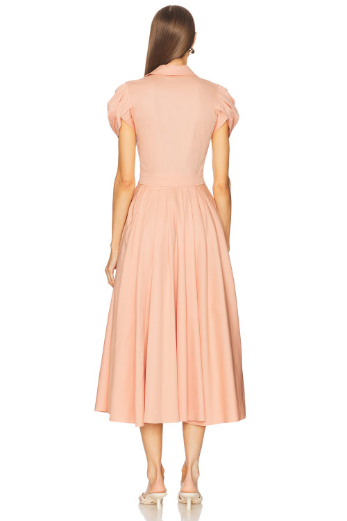 High quality Hot sale Light V neck Exquisite Casual Elegant Freedom Woman's Midi Dress