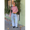 Oversized Elegant Casual Classical Round neckline Long Sleeve Stripe Woman's Blouses