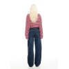 Oversized Elegant Casual Classical Round neckline Long Sleeve Stripe Woman's Blouses
