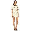 Luxurious Tweed Little Chanel Style Black Gold Color Blocking Gold Buttons Dress