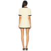 Luxurious Tweed Little Chanel Style Black Gold Color Blocking Gold Buttons Dress