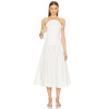 Elegant White Halter Neck Backless Scalloped Neckline Design Midi Dress