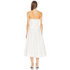 Elegant White Halter Neck Backless Scalloped Neckline Design Midi Dress