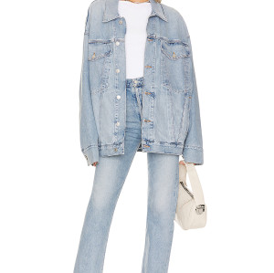 Fashionable Classic Versatile Stylish Item Oversized Light Blue Denim Jacket