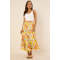 Fashion Sweat Smocked Waistband Smocked Waistband High Waist Fruit Print Casual Tiered Skirt