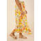Fashion Sweat Smocked Waistband Smocked Waistband High Waist Fruit Print Casual Tiered Skirt