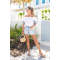 Sample Off Shoulder Smocked At Neckline Embroidered Floral Solid Color Casual Tops