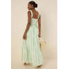 Daily Sample Square Neckline Camisole Allover Abstract Stripes Smocked Back Casual Dress