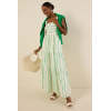 Daily Sample Square Neckline Camisole Allover Abstract Stripes Smocked Back Casual Dress