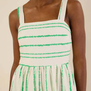 Daily Sample Square Neckline Camisole Allover Abstract Stripes Smocked Back Casual Dress