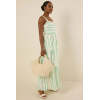 Daily Sample Square Neckline Camisole Allover Abstract Stripes Smocked Back Casual Dress