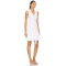 Elegant Simple Sleeveless White Knitted V Neck Gold Buttons Dress