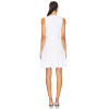 Elegant Simple Sleeveless White Knitted V Neck Gold Buttons Dress