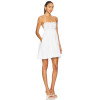 Sweet Back Exposing Tie Up Fresh Floral Embroidered White Short Halter Dress