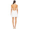 Sweet Back Exposing Tie Up Fresh Floral Embroidered White Short Halter Dress